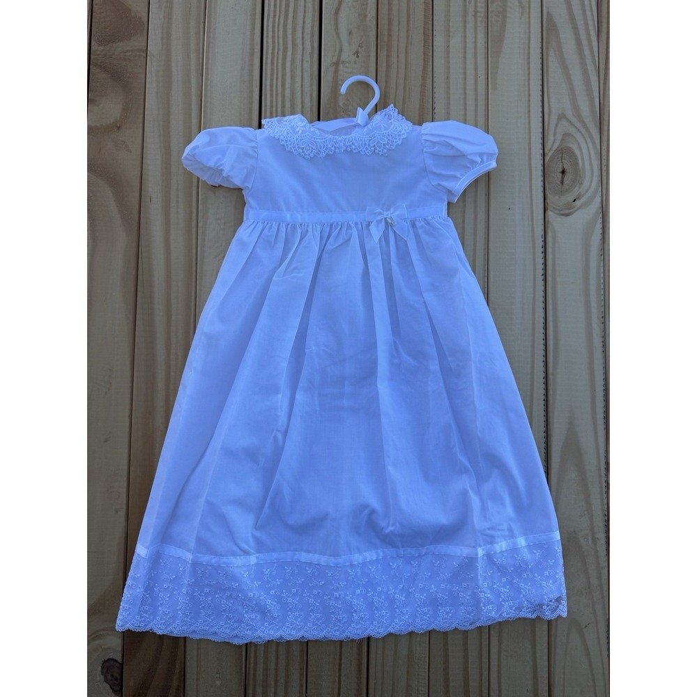 Little Things Mean A Lot‎ Girl 3M Baptism Dress Christening Gown White Detailed